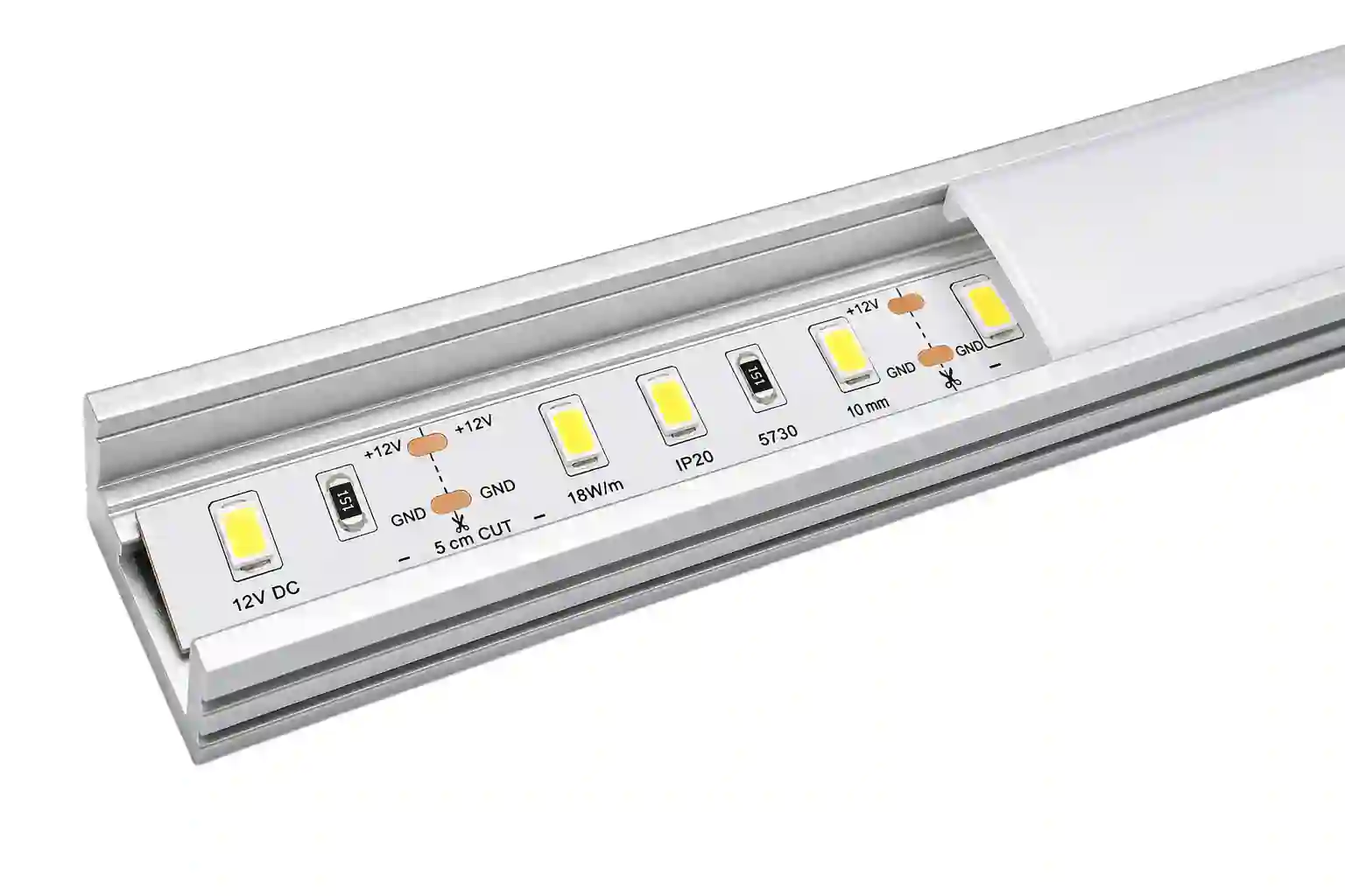LED pásek 12V 18W/m v hliníkovém profilu pro chlazení